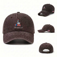 Funny July 4th Goose Washed Cotton Baseball Cap Patriotic Goose Firework Firequacker Independence Day