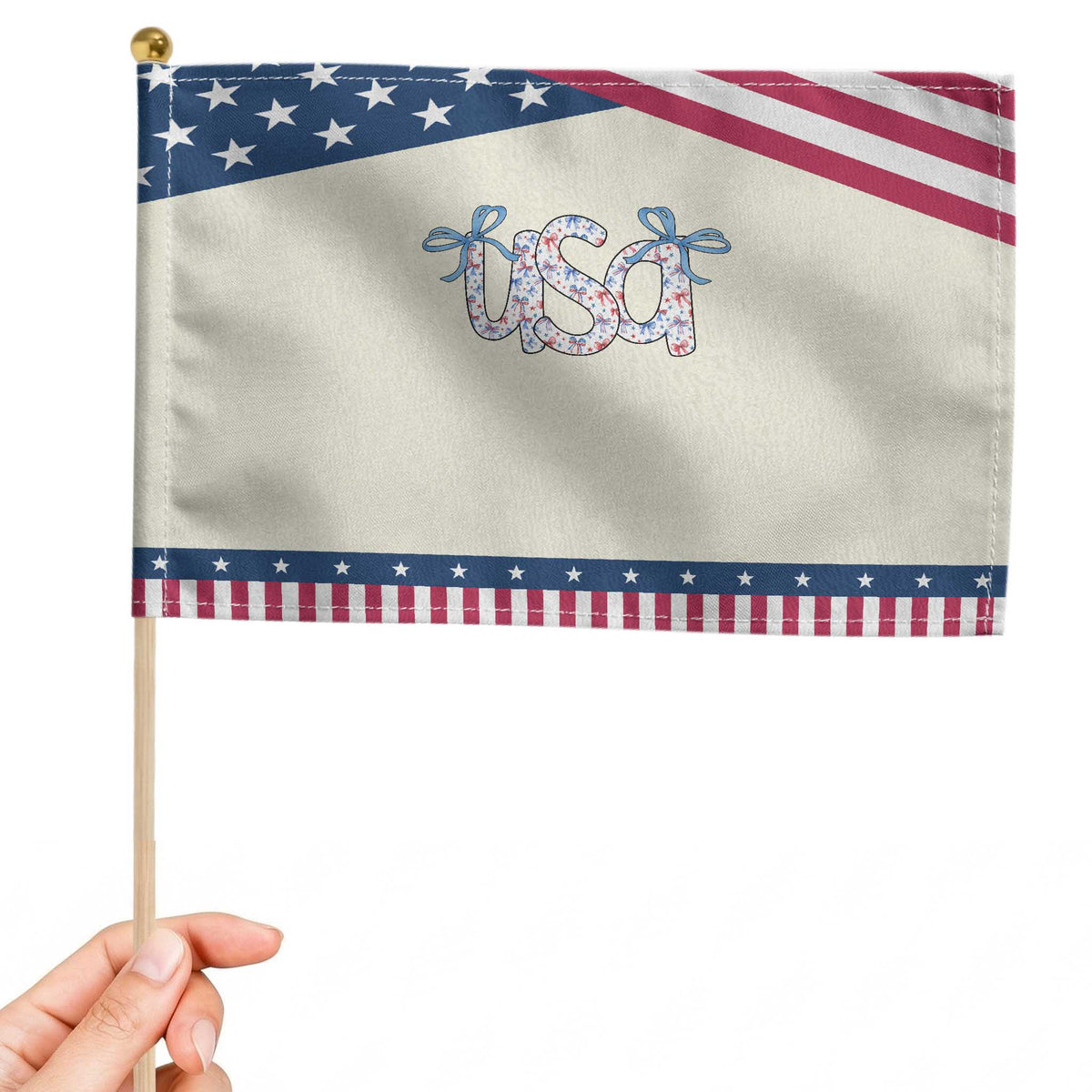 Coquette USA Patriotic Handheld Flag American Girl 4th of July