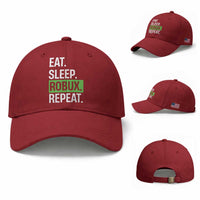 Eat Sleep Roblox Repeat Baseball Cap Funny Video Game Lovers Gamers