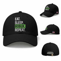 Eat Sleep Roblox Repeat Baseball Cap Funny Video Game Lovers Gamers