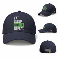 Eat Sleep Roblox Repeat Baseball Cap Funny Video Game Lovers Gamers