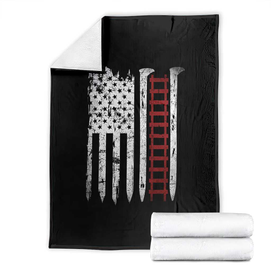 American Flag Railroad Throw Blanket Railway Workers Track Spike Graphic