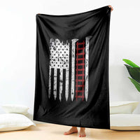 American Flag Railroad Throw Blanket Railway Workers Track Spike Graphic