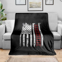 American Flag Railroad Throw Blanket Railway Workers Track Spike Graphic