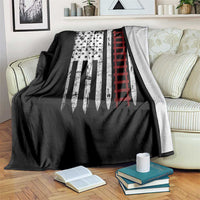 American Flag Railroad Throw Blanket Railway Workers Track Spike Graphic
