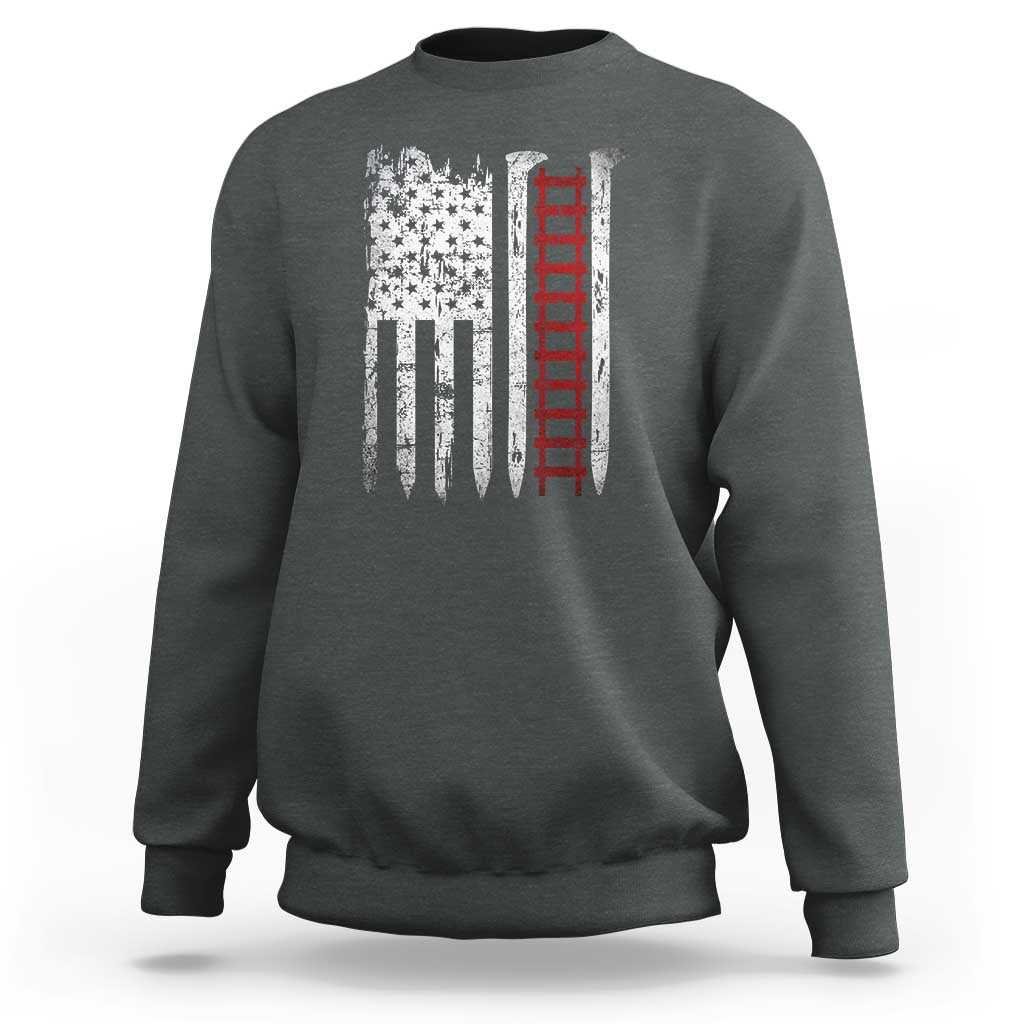 American Flag Railroad Sweatshirt Railway Workers Track Spike Graphic