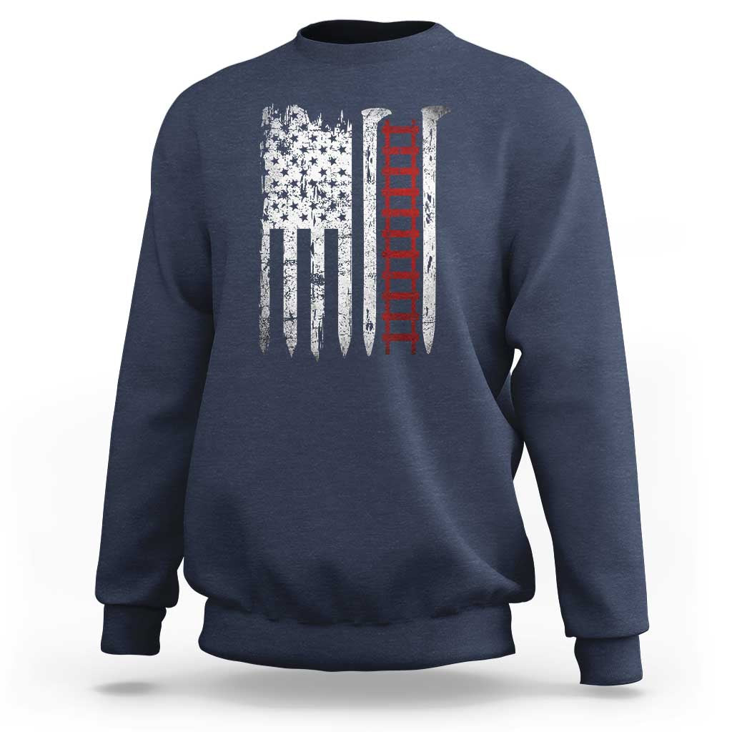 American Flag Railroad Sweatshirt Railway Workers Track Spike Graphic
