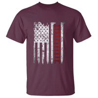 American Flag Railroad T Shirt Railway Workers Track Spike Graphic