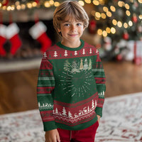 Merry and Bright Trees Knitted Sweatshirt Womans Holiday Coquette Tree Bow - Wonder Print Shop