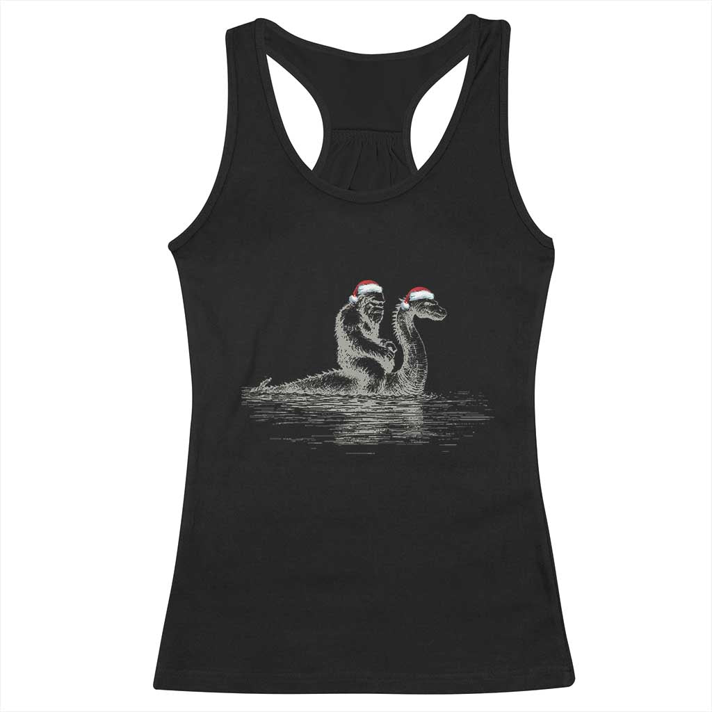 Bigfoot Christmas Racerback Tank Top Funny Hilarious Loch Ness Monster Really Sasquatch Lovers