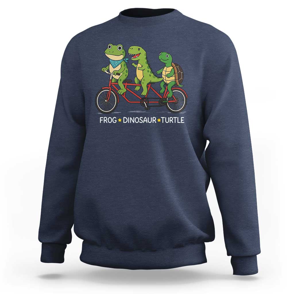 Subtle FDT Sweatshirt Frog Dinosaur Turtle Political Satire - Wonder Print Shop