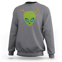 Charcoal crewneck sweatshirt with alien face graphic on back