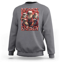Heather gray sweatshirt with 'Big Nick Energy' Santa graphic