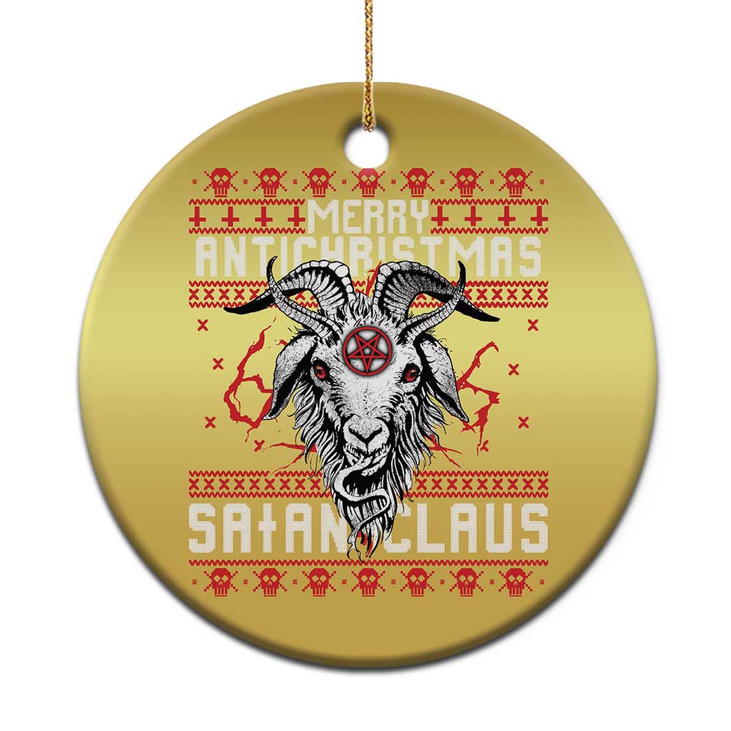 Satan Claus Merry Antichristmas Christmas Ornament Goth Ugly Christmas Sweater Pentagram Evil Pajama - Wonder Print Shop