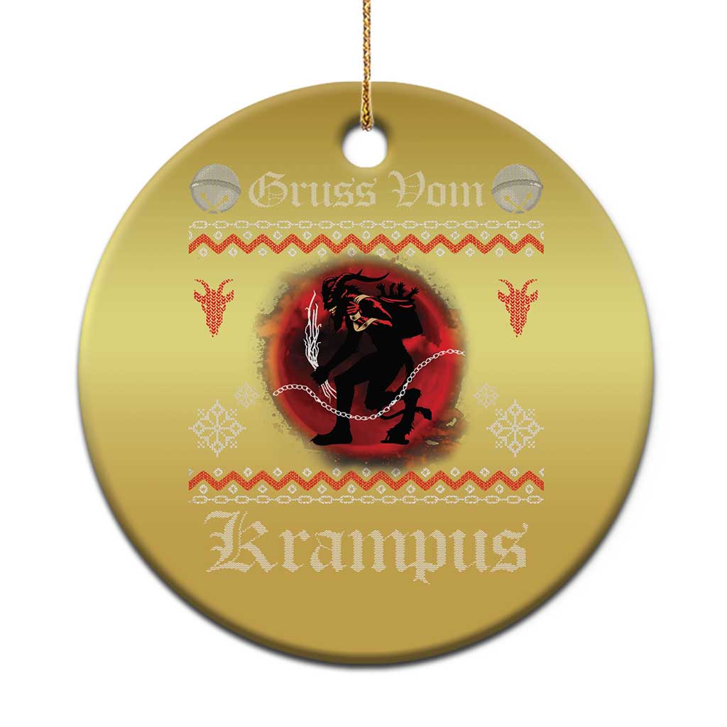 Krampus Christmas Ornament Goth Xmas Gruss Von Krampus Ugly Christmas Sweater Evil Pajama - Wonder Print Shop