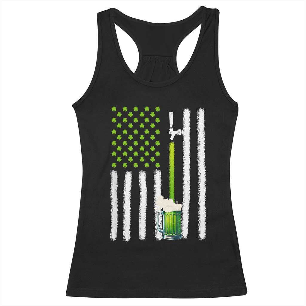 St. Patricks Day Irish Beer American Flag Racerback Tank Top Brewery Craft Beer