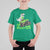 Lucky St Patricks Day Toddler Boys T Shirt For Kid T Rex Dino Riding Monster Truck Shamrock