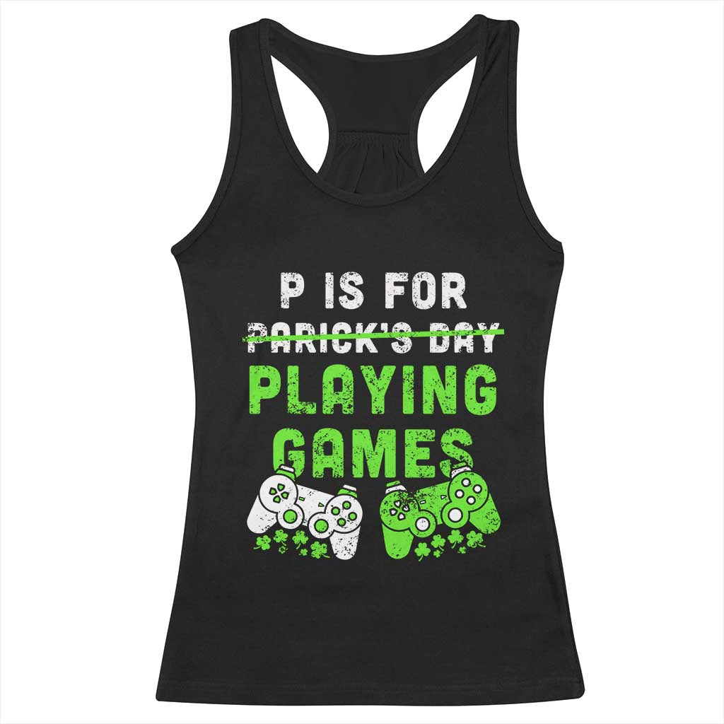 Video Game Controller Irish Gamer Boys St Patricks Day Racerback Tank Top