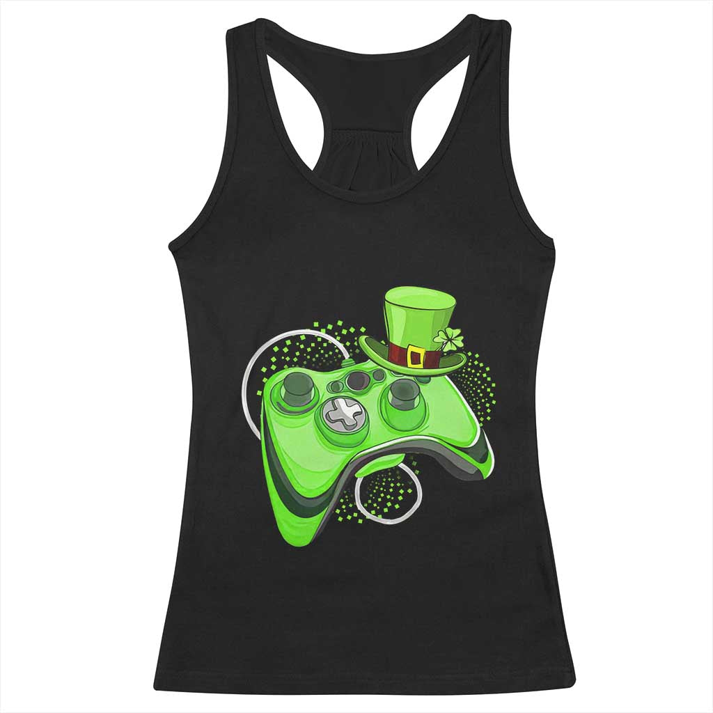 Irish Video Game Controller St Patrick Day Gamer Racerback Tank Top