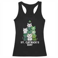 Black racerback tank top with cute cat graphic and "St. Catrick's Day" print