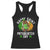 St Patricks Day Bigfoot Racerback Tank Top Irish Shamrock Sasquatch Beer Lovers