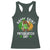 St Patricks Day Bigfoot Racerback Tank Top Irish Shamrock Sasquatch Beer Lovers