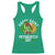 St Patricks Day Bigfoot Racerback Tank Top Irish Shamrock Sasquatch Beer Lovers