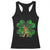 St Patricks Day Lucky Shamrock Bigfoot Racerback Tank Top Funny Sasquatch Irish