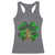 St Patricks Day Lucky Shamrock Bigfoot Racerback Tank Top Funny Sasquatch Irish