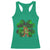 St Patricks Day Lucky Shamrock Bigfoot Racerback Tank Top Funny Sasquatch Irish