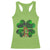 St Patricks Day Lucky Shamrock Bigfoot Racerback Tank Top Funny Sasquatch Irish