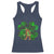 St Patricks Day Lucky Shamrock Bigfoot Racerback Tank Top Funny Sasquatch Irish