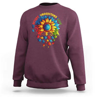 Autism Acceptance Sunflower Puzzle Sweatshirt Accept Understand Love ASD