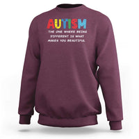 Autism Awareness Sweatshirt Different Makes You Beautiful ASD Month Support