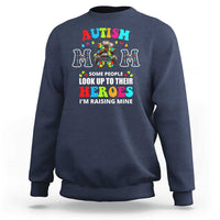 Autism Mom Sweatshirt Raising Hero Messy Bun Autism Awareness