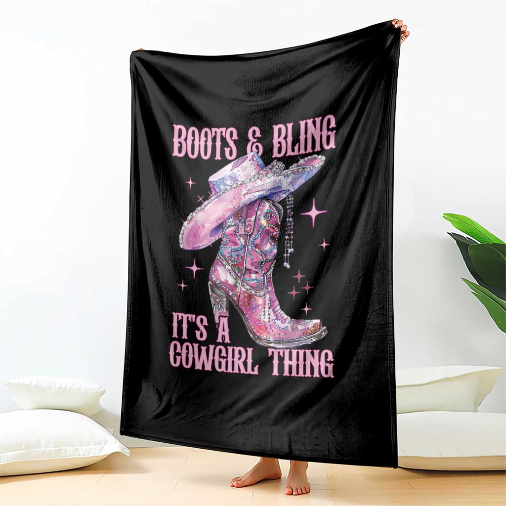 Boots and Bling Its A Cowgirl Thing Throw Blanket