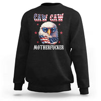 Bald Eagle Patriotic Sweatshirt Caw Caw Motherfucker American Flag - Wonder Print Shop