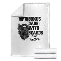 Bonus Dads With Beards Are Better Throw Blanket Retro Step Dad Fathers Day