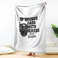 Bonus Dads With Beards Are Better Throw Blanket Retro Step Dad Fathers Day