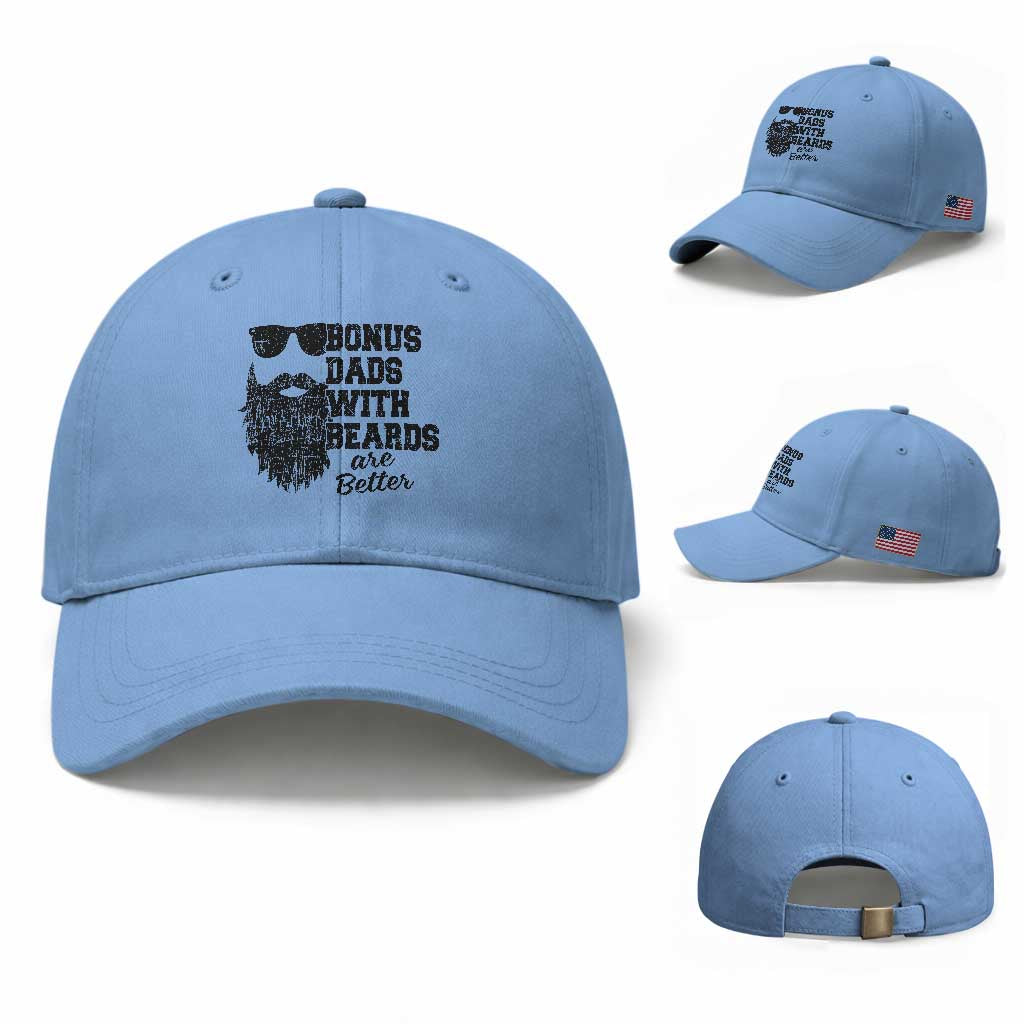 Bonus Dads With Beards Are Better Baseball Cap Retro Step Dad Fathers Day