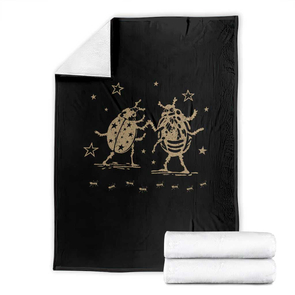 Dancing Lady Bugs Happy Little Insects Nature Lovers Throw Blanket