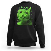 Funny Alien Cat Meme Retro Y2K Vintage Space Kitty Sweatshirt