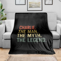 Retro Charlie The Man The Myth The Legend Throw Blanket - Wonder Print Shop
