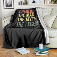 Retro Charlie The Man The Myth The Legend Throw Blanket - Wonder Print Shop