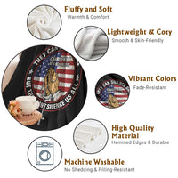 Charlie Kirk Memorial Throw Blanket Retro American Flag - Wonder Print Shop