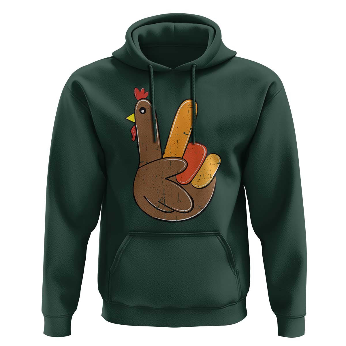 Thanksgiving Hoodie Peace Sign Turkey Hand Cool Thanksgiving Hippie