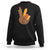 Thanksgiving Sweatshirt Peace Sign Turkey Hand Cool Thanksgiving Hippie - Wonder Print Shop