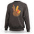 Thanksgiving Sweatshirt Peace Sign Turkey Hand Cool Thanksgiving Hippie - Wonder Print Shop