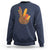 Thanksgiving Sweatshirt Peace Sign Turkey Hand Cool Thanksgiving Hippie - Wonder Print Shop