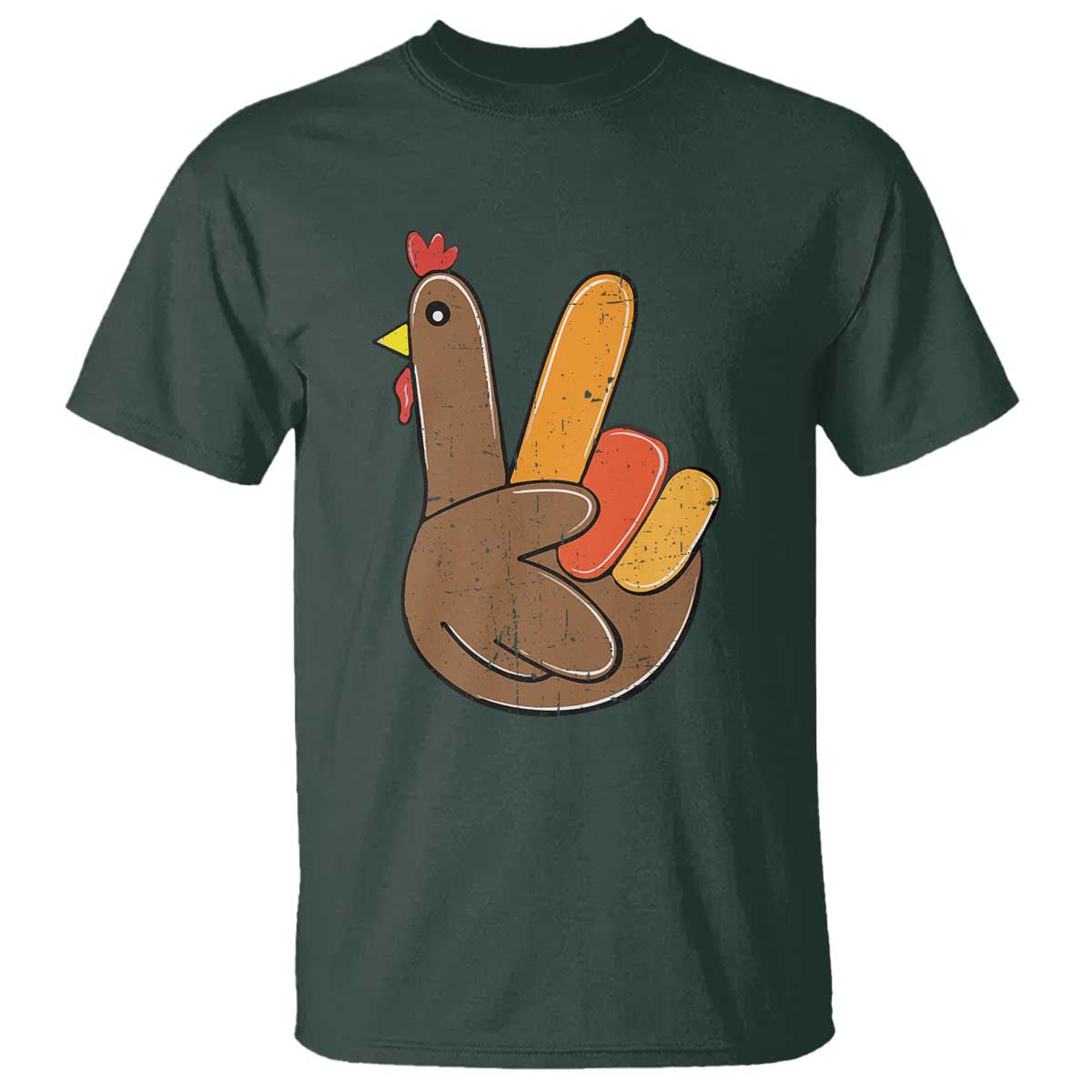 Thanksgiving T Shirt Peace Sign Turkey Hand Cool Thanksgiving Hippie - Wonder Print Shop